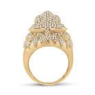 14kt Yellow Gold Mens Round Diamond Lion Head Animal Ring 2 - 3/4 Cttw | Majestic Wildlife Collection - Splendid Jewellery