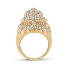 Load image into Gallery viewer, 14kt Yellow Gold Mens Round Diamond Lion Head Animal Ring 2 - 3/4 Cttw | Majestic Wildlife Collection - Splendid Jewellery
