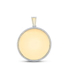 14kt Yellow Gold Men's Round Diamond Memory Circle Charm Pendant - 1 Cttw - Splendid Jewellery