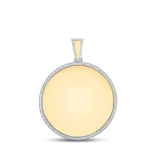 Load image into Gallery viewer, 14kt Yellow Gold Men's Round Diamond Memory Circle Charm Pendant - 1 Cttw - Splendid Jewellery