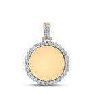 14kt Yellow Gold Men's Round Diamond Memory Circle Charm Pendant - 3/4 Cttw - Splendid Jewellery