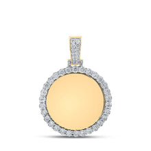 Load image into Gallery viewer, 14kt Yellow Gold Men's Round Diamond Memory Circle Charm Pendant - 3/4 Cttw - Splendid Jewellery