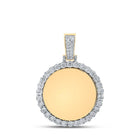 14kt Yellow Gold Men's Round Diamond Memory Circle Charm Pendant - 3/4 Cttw - Splendid Jewellery