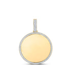 14kt Yellow Gold Men's Round Diamond Memory Circle Charm Pendant - 5 Cttw | Splendid Jewellery - Splendid Jewellery