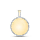 14kt Yellow Gold Men's Round Diamond Memory Circle Charm Pendant - 7/8 Cttw - Splendid Jewellery