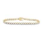 14kt Yellow Gold Men's Round Diamond Single Row Tennis Bracelet - A Dazzling Delight - Splendid Jewellery