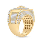 14kt Yellow Gold Men's Round Diamond Square Cluster Ring - 3 Cttw - Splendid Jewellery