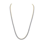 14kt Yellow Gold Men's Round Diamond Square Link Chain Necklace - 12 Cttw - Splendid Jewellery
