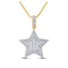 14kt Yellow Gold Men's Round Diamond Star Charm Pendant 3/4 Cttw | Splendid Jewellery - Splendid Jewellery