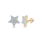 14kt Yellow Gold Men's Round Diamond Star Earrings - 1 Cttw | Dazzling Celestial Sparkle - Splendid Jewellery