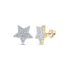 14kt Yellow Gold Men's Round Diamond Star Earrings - 1 Cttw | Dazzling Celestial Sparkle - Splendid Jewellery
