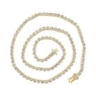 14kt Yellow Gold Men's Round Diamond Tennis Chain Necklace - 10 - 1/4 Cttw - Splendid Jewellery