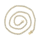 14kt Yellow Gold Men's Round Diamond Tennis Chain Necklace - 10 - 1/4 Cttw - Splendid Jewellery
