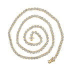 14kt Yellow Gold Men's Round Diamond Tennis Chain Necklace - 11 - 1/4 Cttw - Splendid Jewellery