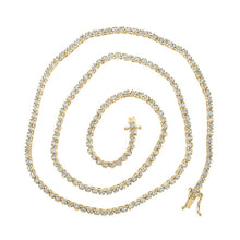 Load image into Gallery viewer, 14kt Yellow Gold Men's Round Diamond Tennis Chain Necklace - 3 - 1/4 Cttw - Splendid Jewellery