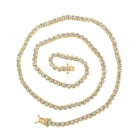 14kt Yellow Gold Men's Round Diamond Tennis Chain Necklace - 4 - 3/8 Cttw - Splendid Jewellery