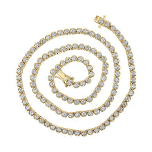 Load image into Gallery viewer, 14kt Yellow Gold Men's Round Diamond Tennis Chain Necklace - 6.5 Cttw - Exquisite Brilliance - Splendid Jewellery