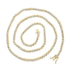 14kt Yellow Gold Men's Round Diamond Tennis Chain Necklace - Captivating Elegance - Splendid Jewellery