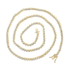 Load image into Gallery viewer, 14kt Yellow Gold Men's Round Diamond Tennis Chain Necklace - Captivating Elegance - Splendid Jewellery