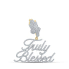 14kt Yellow Gold Men's Round Diamond "Truly Blessed" Charm Pendant - 1 Cttw - Splendid Jewellery