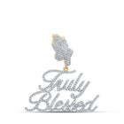 14kt Yellow Gold Men's Round Diamond "Truly Blessed" Charm Pendant - 1 Cttw - Splendid Jewellery
