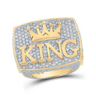 14kt Yellow Gold Men's Royal Crown Diamond Ring - 10 - 1/2 Ct.t.w. - Splendid Jewellery