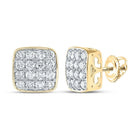 14kt Yellow Gold Men's Square Diamond Earrings - 1 - 1/2 Cttw | Exquisite Jewellery - Splendid Jewellery