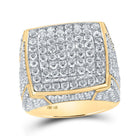14kt Yellow Gold Men's Square Diamond Ring - Impressive 4 - 7/8 Ct.t.w. - Splendid Jewellery