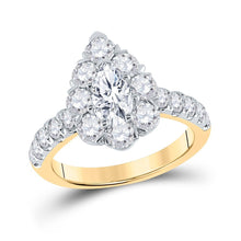 Load image into Gallery viewer, 14kt Yellow Gold Pear Diamond Halo Bridal Wedding Engagement Ring: A Radiant Promise of Forever - Splendid Jewellery