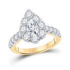 14kt Yellow Gold Pear Diamond Halo Bridal Wedding Engagement Ring: A Radiant Promise of Forever - Splendid Jewellery