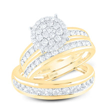 Load image into Gallery viewer, 14kt Yellow Gold Radiant Love Diamond Wedding Set - Top View