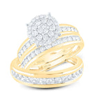 14kt Yellow Gold Radiant Love Diamond Wedding Set - Top View