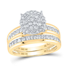 Load image into Gallery viewer, 14kt Yellow Gold Radiant Love Diamond Wedding Set - Front View
