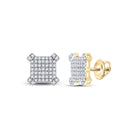14kt Yellow Gold Square Diamond Earrings for Men - 1/3 Cttw of Brilliance - Splendid Jewellery