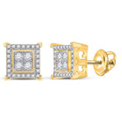 14kt Yellow Gold Square Diamond Earrings for Men - 1/3 Cttw of Brilliant Sparkle - Splendid Jewellery