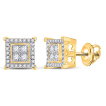 Load image into Gallery viewer, 14kt Yellow Gold Square Diamond Earrings for Men - 1/3 Cttw of Brilliant Sparkle - Splendid Jewellery