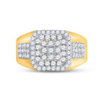 14kt Yellow Gold Square Diamond Men's Ring - 1 - 1/4 Cttw - Splendid Jewellery