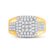 Load image into Gallery viewer, 14kt Yellow Gold Square Diamond Men&#39;s Ring - 1-1/4 Cttw - Front View