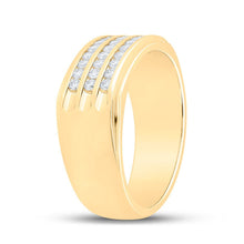 Load image into Gallery viewer, 14kt Yellow Gold Triple Row Diamond Band Ring - 1/2 Cttw - Splendid Jewellery