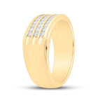 14kt Yellow Gold Triple Row Diamond Band Ring - 1/2 Cttw - Splendid Jewellery
