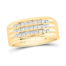 Load image into Gallery viewer, 14kt Yellow Gold Triple Row Diamond Band Ring - 1/2 Cttw - Splendid Jewellery