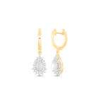 10K Yellow Gold Oval Opal Earrings - Splendid Jewellery