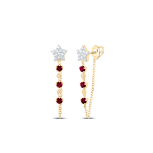 Load image into Gallery viewer, Ruby Earrings in 10K Yellow Gold with Fine Detail - Splendid Jewellery