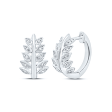 Load image into Gallery viewer, Sterling Silver Modern Diamond Earrings with Fine Detail - Splendid Jewellery