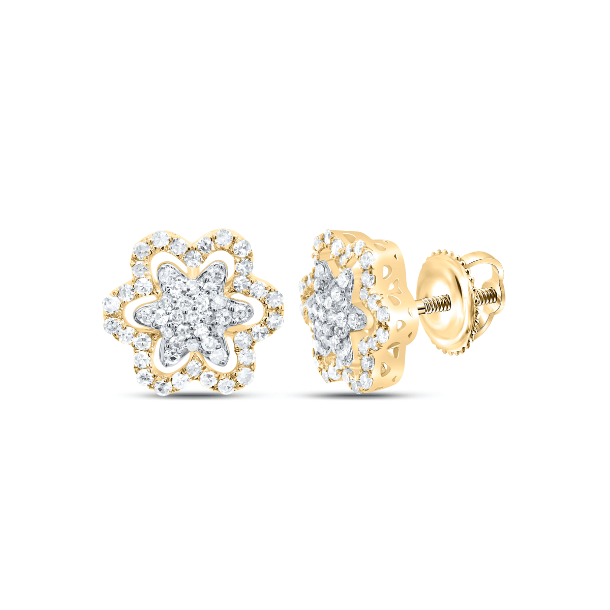 10K Yellow Gold Gift - Ready Diamond Earrings with Elegant Styling - Splendid Jewellery