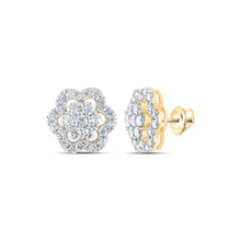 Load image into Gallery viewer, 2 Carat Diamond Flower Cluster Earrings in 10kt Yellow Gold - Timeless Elegance and Sparkling Brilliance - Splendid Jewellery