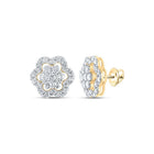 2 Carat Diamond Flower Cluster Earrings in 10kt Yellow Gold - Timeless Elegance and Sparkling Brilliance - Splendid Jewellery