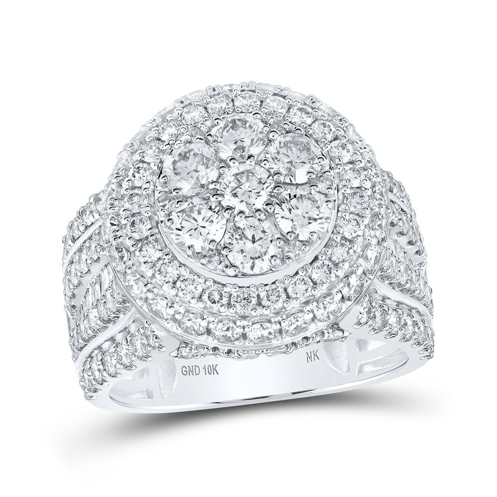 3 Carat Diamond Cluster Ring in 10kt White Gold | Splendid Jewellery - Splendid Jewellery