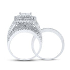4 Carat Princess Diamond Square Bridal Wedding Ring Band Set | White Gold Majesty - Splendid Jewellery