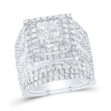 Load image into Gallery viewer, 4 Carat Princess Diamond Square Bridal Wedding Ring Band Set - Top View